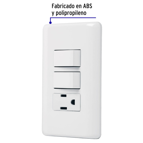PLACA C/2 APAGADOR Y CONTACTO 2P+T BASIC