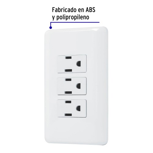 PLACA C/3 CONTACTOS 2P+TIERRA BASIC VOLT