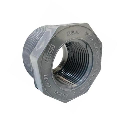 REDUCCION BUSHING PVC 11/2 X 1/2 ROSCA MACHO-ROSCA HEMBRA CEDULA 80