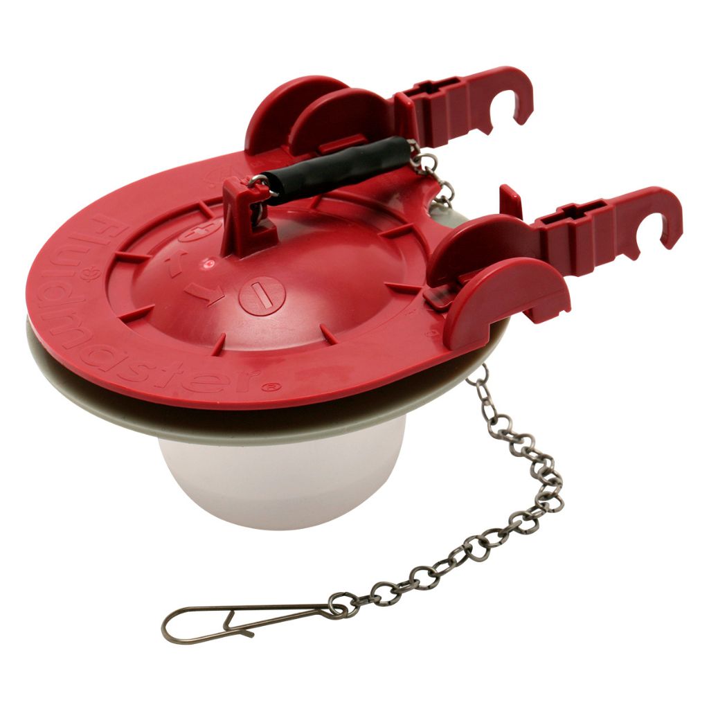 VALVULA SAPO DE 3" ROJO CON SELLO DE SILICONA PARA WC FLUIDMASTER