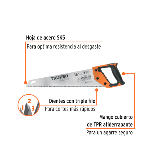 SERRUCHO RAPID 18" 7 DPP MANGO COMFORT GRIP TRUPER