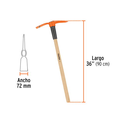 TALACHO PICO 2.5LB C/MANGO MADERA TRUPER
