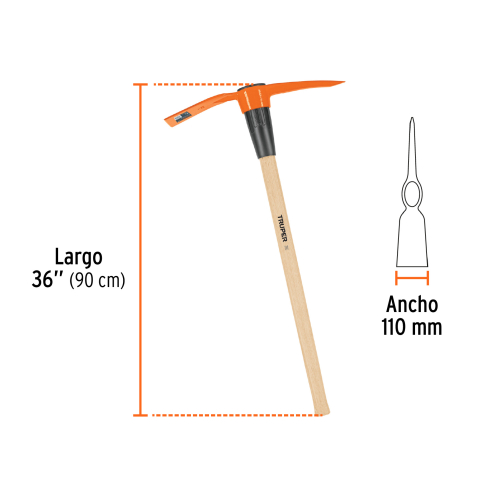 TALACHO-PICO 5 lb MANGO DE MADERA 36" TRUPER