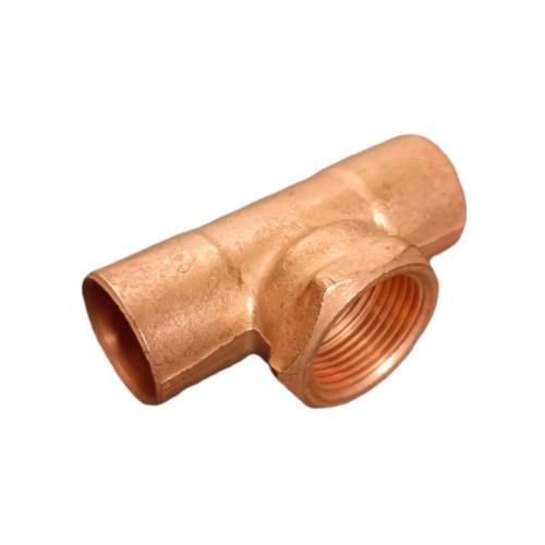 TEE CON ROSCA CENTRAL DE 1/2" COBRE