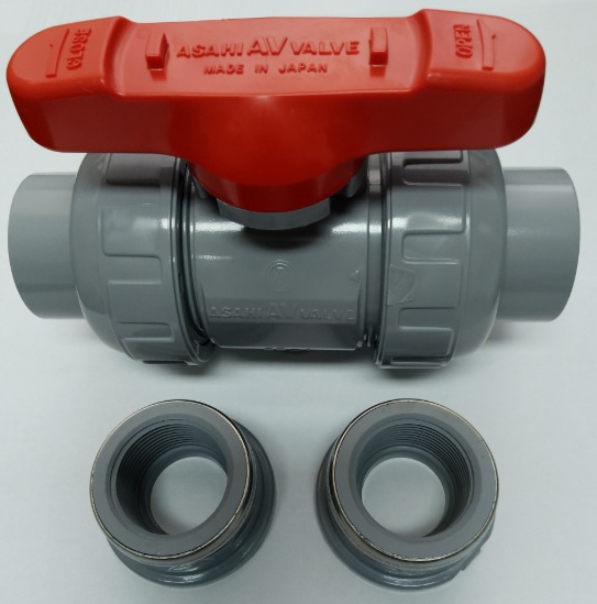 VALVULA UNION DOBLE 1" CPVC CEDULA 80 1609010 ASAHI