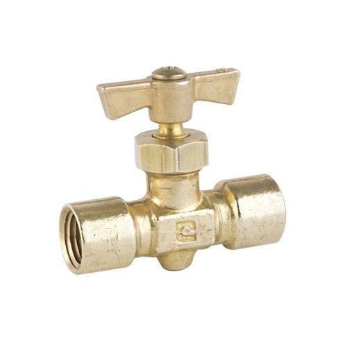VALVULA DE AGUJA DE 1/4" X 1/4" HEMBRA - HEMBRA PARA GAS NPT NACOBRE