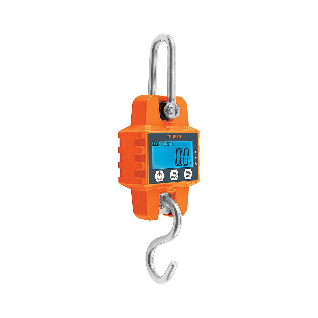 BÁSCULA ELECTRÓNICA COLGANTE, DE PILAS, 300 KG, TRUPER
