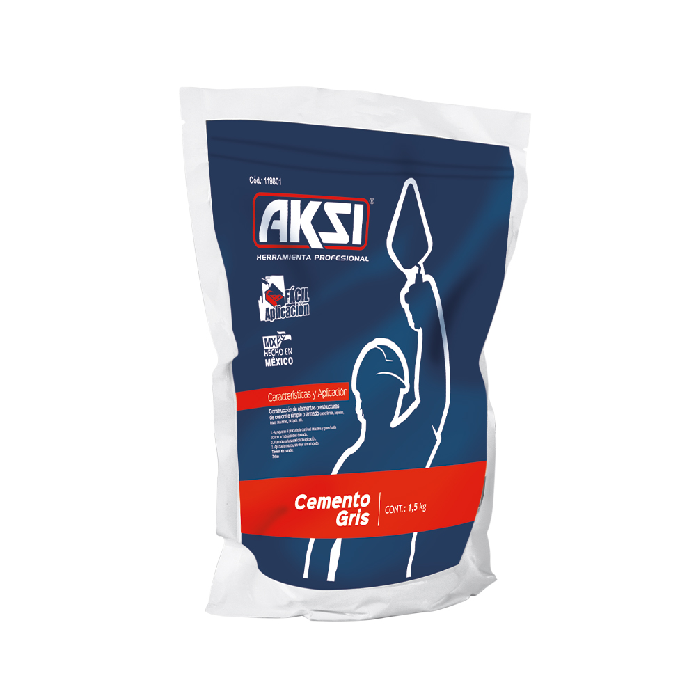 CEMENTO GRIS BOLSA DE 1.5 KG AKSI