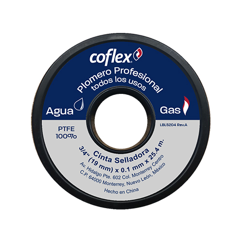 CINTA TEFLON PROFESIONAL 3/4X25.MTS COFLEX