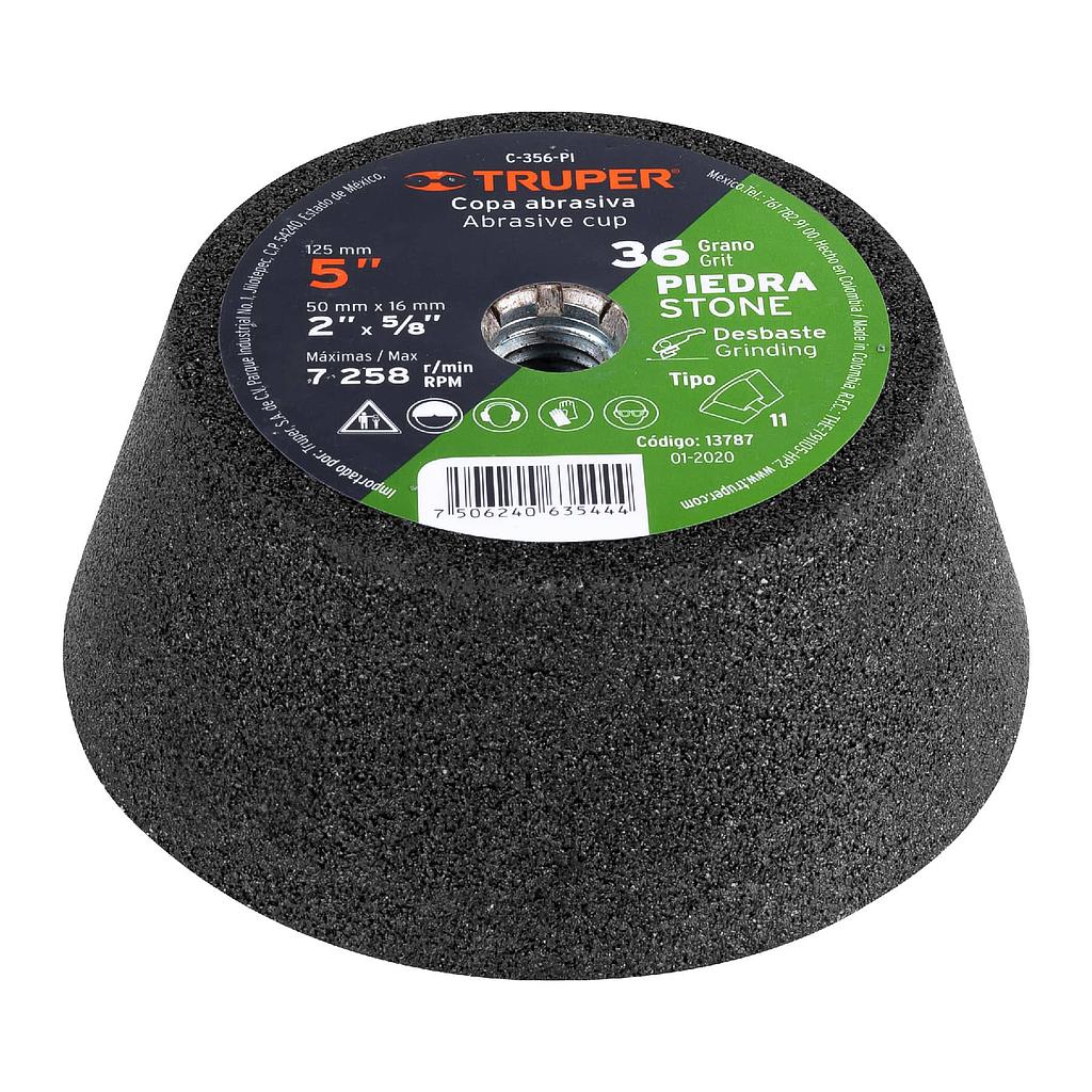 COPA DESBASTE DE PIEDRA 5 GRANO 36, EJE 5/8-11, TRUPER