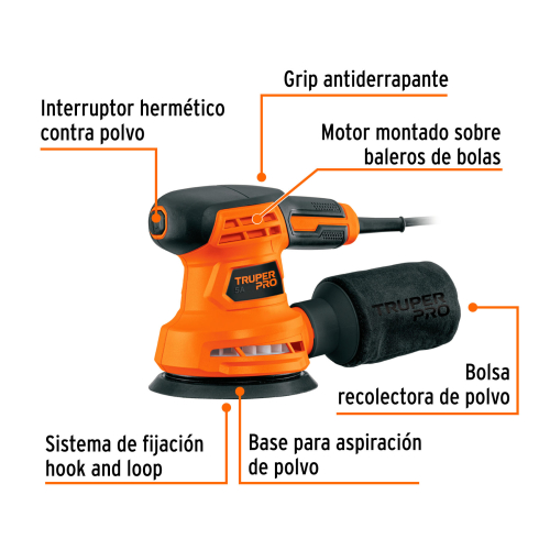 LIJADORA ROTO ORBITAL 5 260W TRUPER