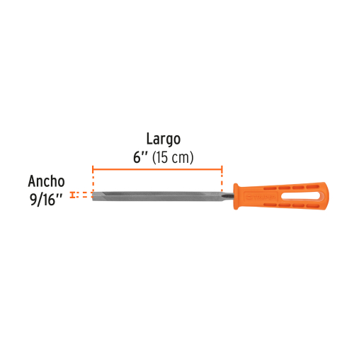 LIMA TRIANGULAR 6" CON MANGO TRUPER