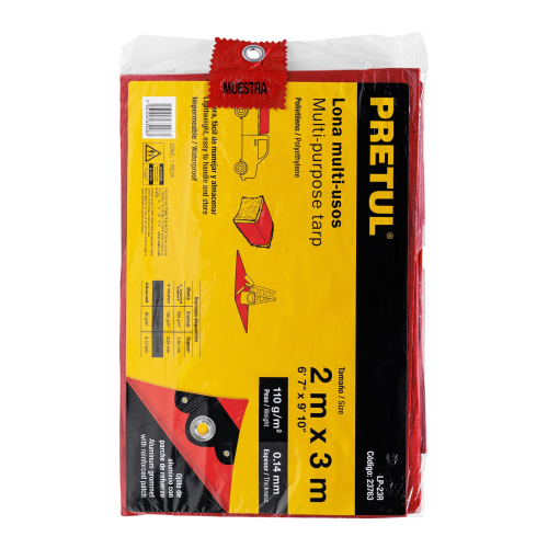 LONA 2X3 MTS ROJA PRETUL