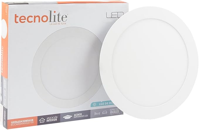LUMINARIO PARA USO INTERIOR EMPOTRADO LED 18W BLANCO 6500K TECNOLITE