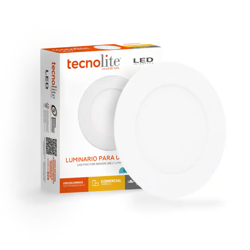 LUMINARIO LED DE 6 W PARA USO INTERIOR EMPOTRADO BLANCO TECNOLITE