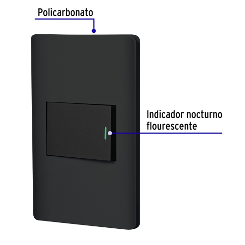 PLACA ARMADA NEGRA 1 INTERRUPTOR 1.5 MODULOS LISBOA VOLTECK