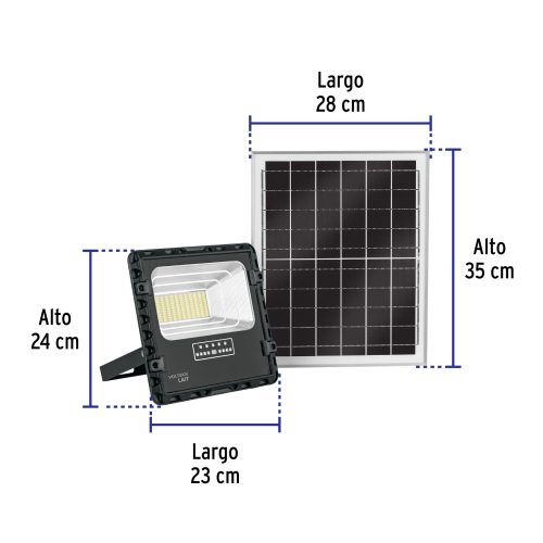 REFLECTOR LED 60 W CON PANEL SOLAR, LUZ DE DÍA, VOLTECK