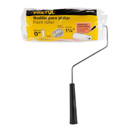 RODILLO PARA PINTAR 9" X 1-1/4" SUPERFICIES EXTRA RUGOSAS PRETUL