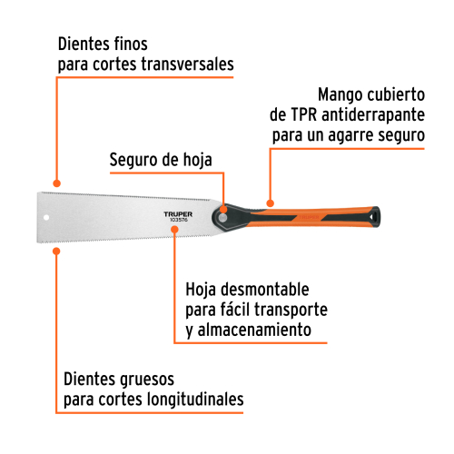 SERRUCHO TIPO JAPONES 12 MANGO COMFORT GRIP TRUPER