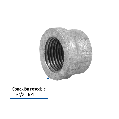 TAPON HEMBRA 1/2 Plg. DE ACERO GALVANIZADO FOSET