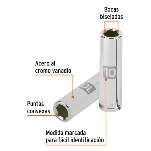 DADO LARGO 6 PUNTAS 14MM CUADRO 3/8 TRUPER