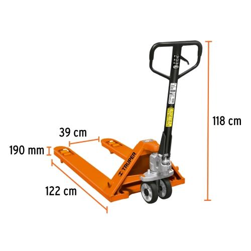 PATIN TRASPALETA 2 TON. CON RUEDAS DE HULE/POLIURETANO TRUPE