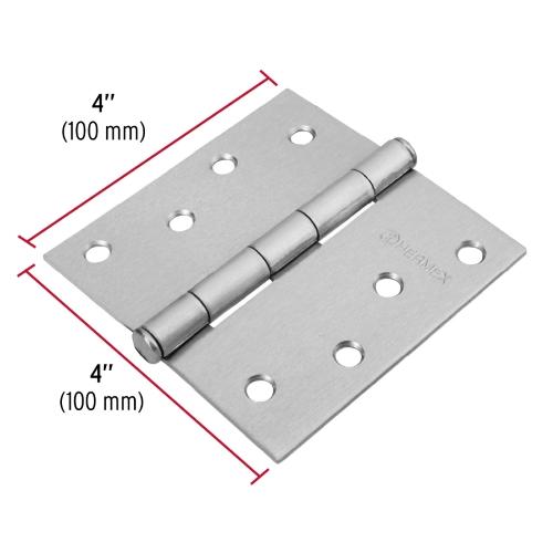 BISAGRA CUADRADA 4 SATINADO CABEZA PLANA HERMEX