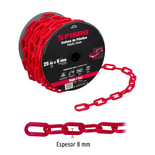 CADENA DE PLASTICO 8MM ROJA FIERO