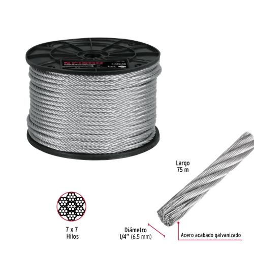 ROLLO 75 M CABLE DE ACERO 1/47X7H FIERO