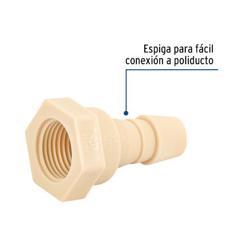 ADAPTADOR INSERCION HEMBRA 1/2 POLIPROPILENO