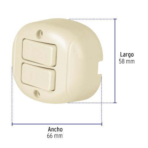 APAGADOR TORTUGA DOBLE SOBREPONER VOLTEC