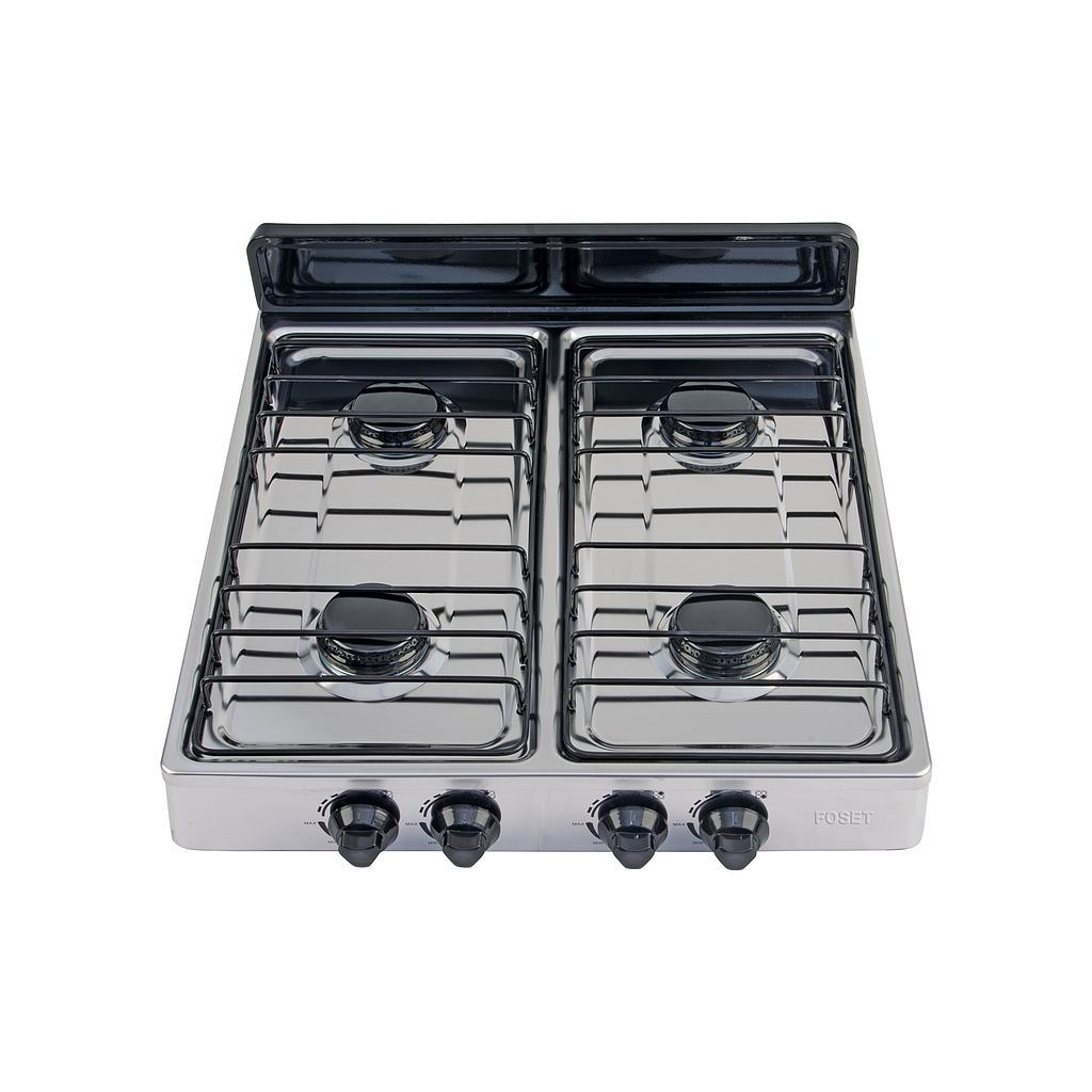 PARRILLA DE GAS DE SOBREPONER 4 QUEMADORES INOXIDABLE FOSET AERO