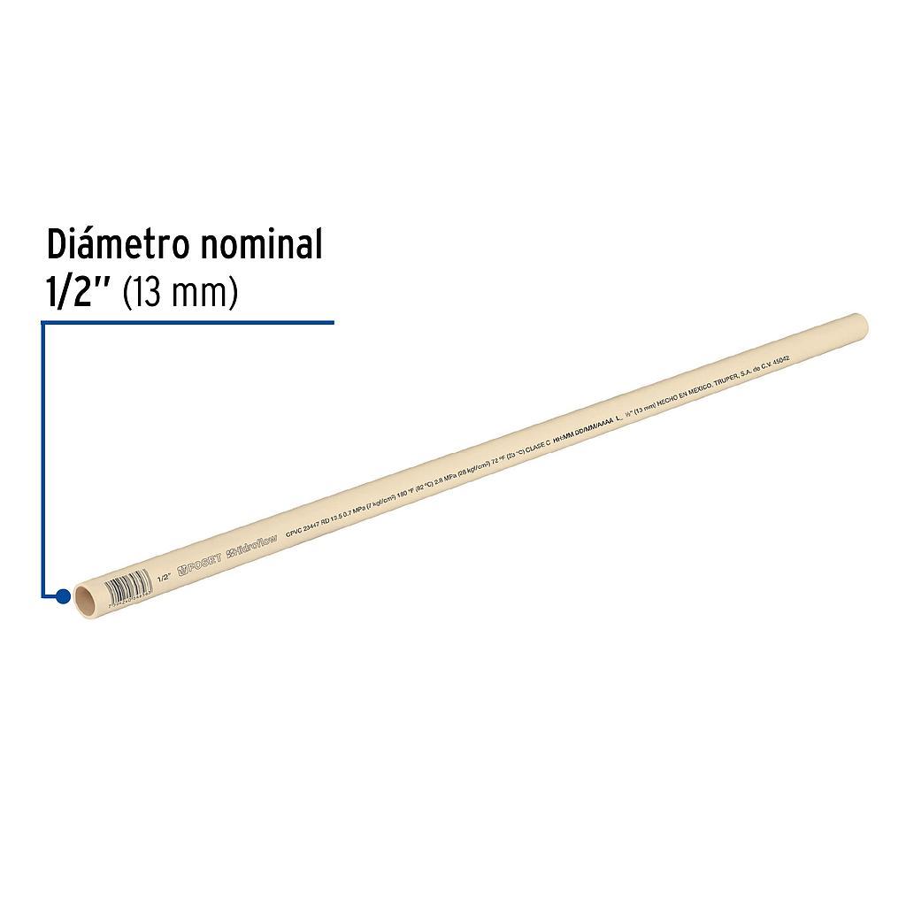 TUBO DE 1/2 CPVC HIDRAULICO RD 13.5, 3M FOSET