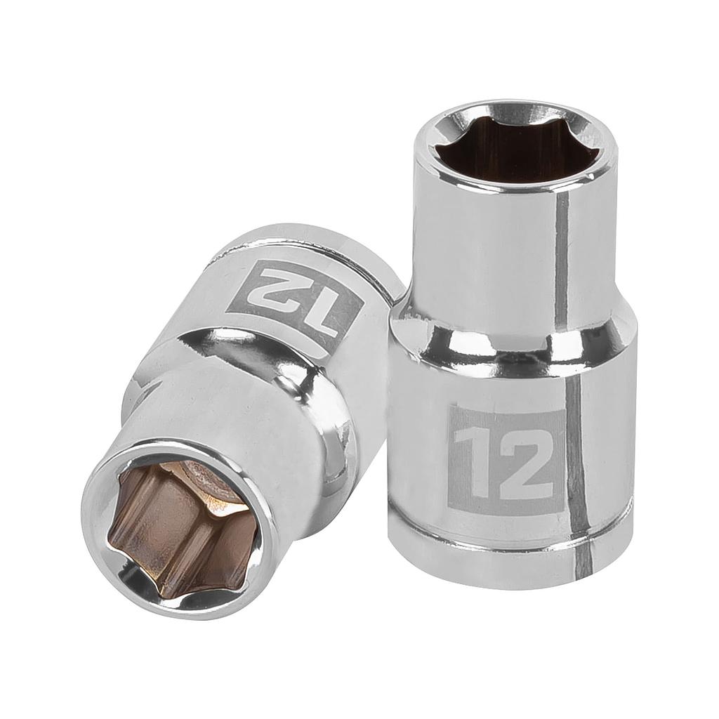 DADO DE 12MM, 6 PUNTAS, CUADRO 1/2 TRUPER