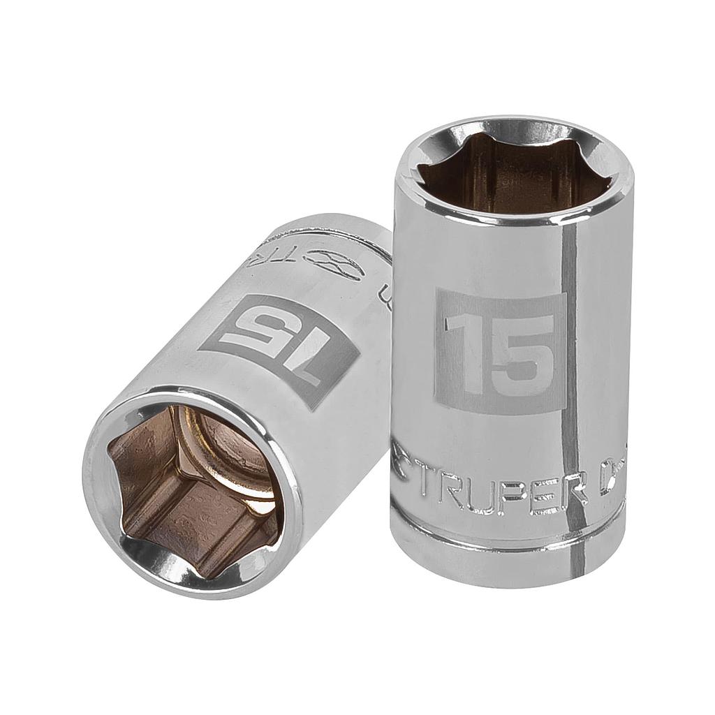 DADO DE 15MM, 6 PUNTAS, CUADRO 1/2 TRUPER