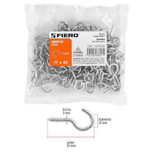 ARMELLA ABIERTA 17X40 FIERRO (144PZ)