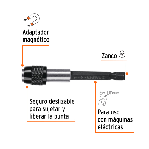 EXTENSION MAGNETICA 5 PARA PUNTAS CAMBIO RAPIDO TRUPER