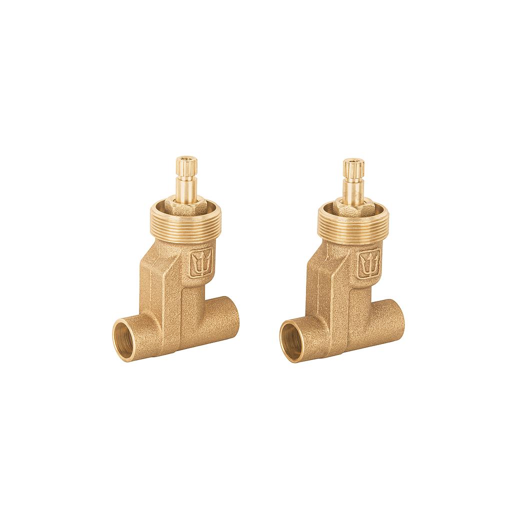 JUEGO DE 2 LLAVES EMPOTRAR SOLDABLES COMPRESION SIN MANERAL FOSET BASIC
