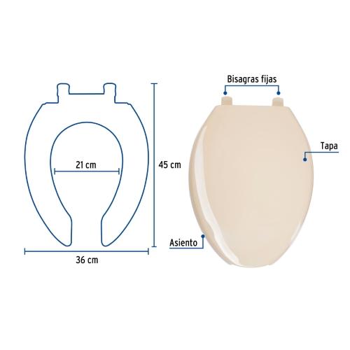 ASIENTO ELONGADO HUESO CON TAPA FOSET