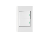 PLACA ARMADA BLANCA 2 INTERRUPTORES 1.5 MÓDULOS, LISBOA