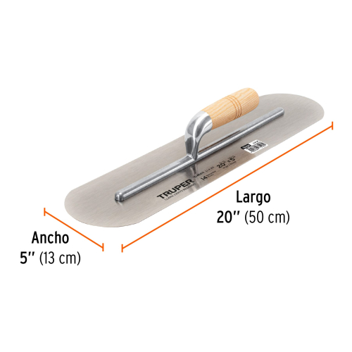 LLANA 20" CANTO REDONDO 14 REMACHES MANGO MADERA TRUPER