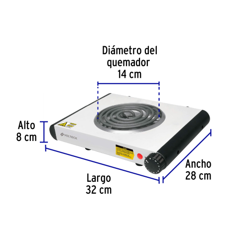 PARILLA ELECTRICA BLANCO DE RESISTENCIA VOLTECK