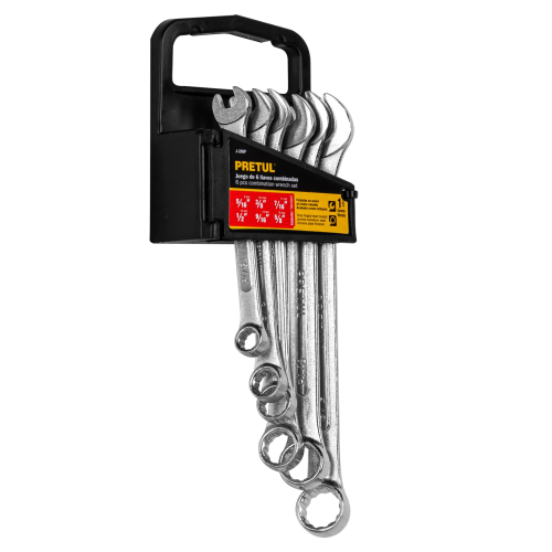 JUEGO DE 6 LLAVES COMBINADAS STD PRETUL