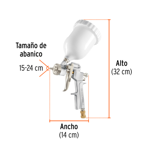 PISTOLA PARA PINTAR HIBRIDA VASO PLASTICO 500 ML 1.3MM TRUPER