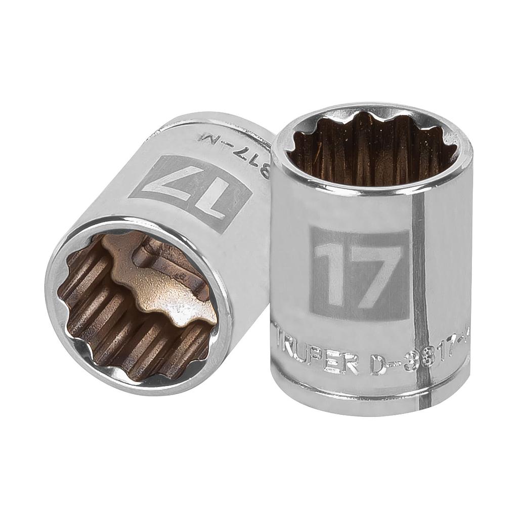 DADO CORTO 17MM 12 PUNTAS CUADRO 3/8 TRUPER