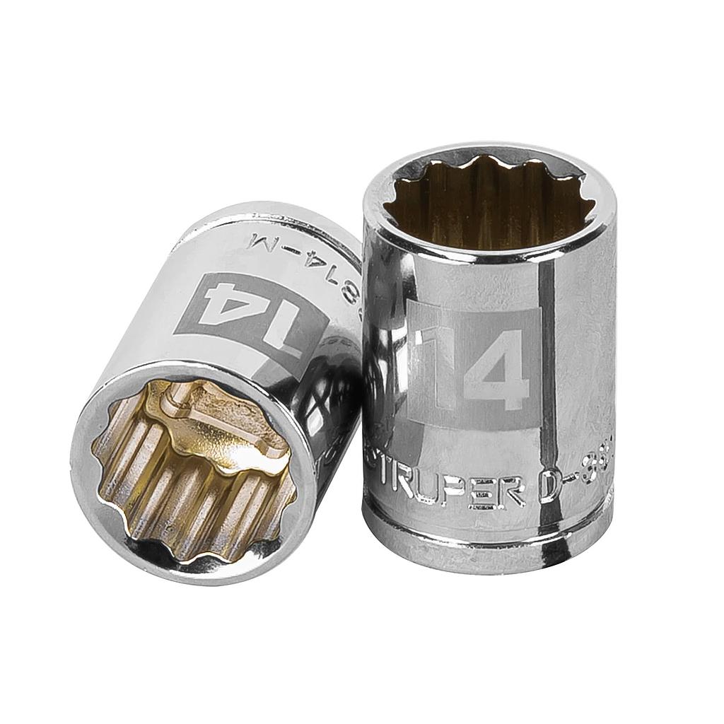 DADO CORTO 14MM 12 PUNTAS CUADRO 3/8 TRUPER