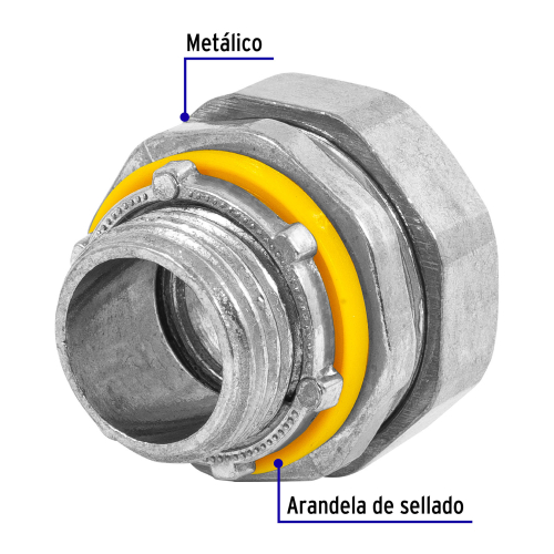 CONECTOR RECTO 1/2 PARA TUBO LIQUID TIGT,VOLTECK