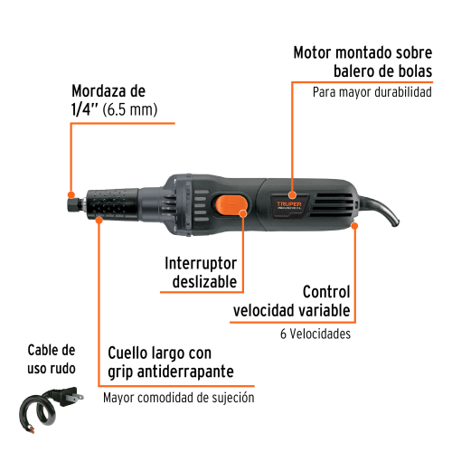 ESMERIL RECTO 1/4 600W, TRUPER