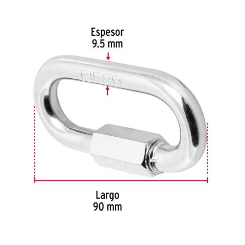 BANDOLA DE ACERO DE 3/8 Plg. CON SEGURO FIERO