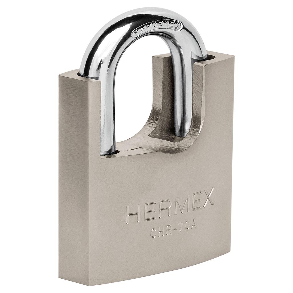 CANDADO DE HIERRO DE 70 mm CON CORAZA LLAVE DE DISCO HERMEX